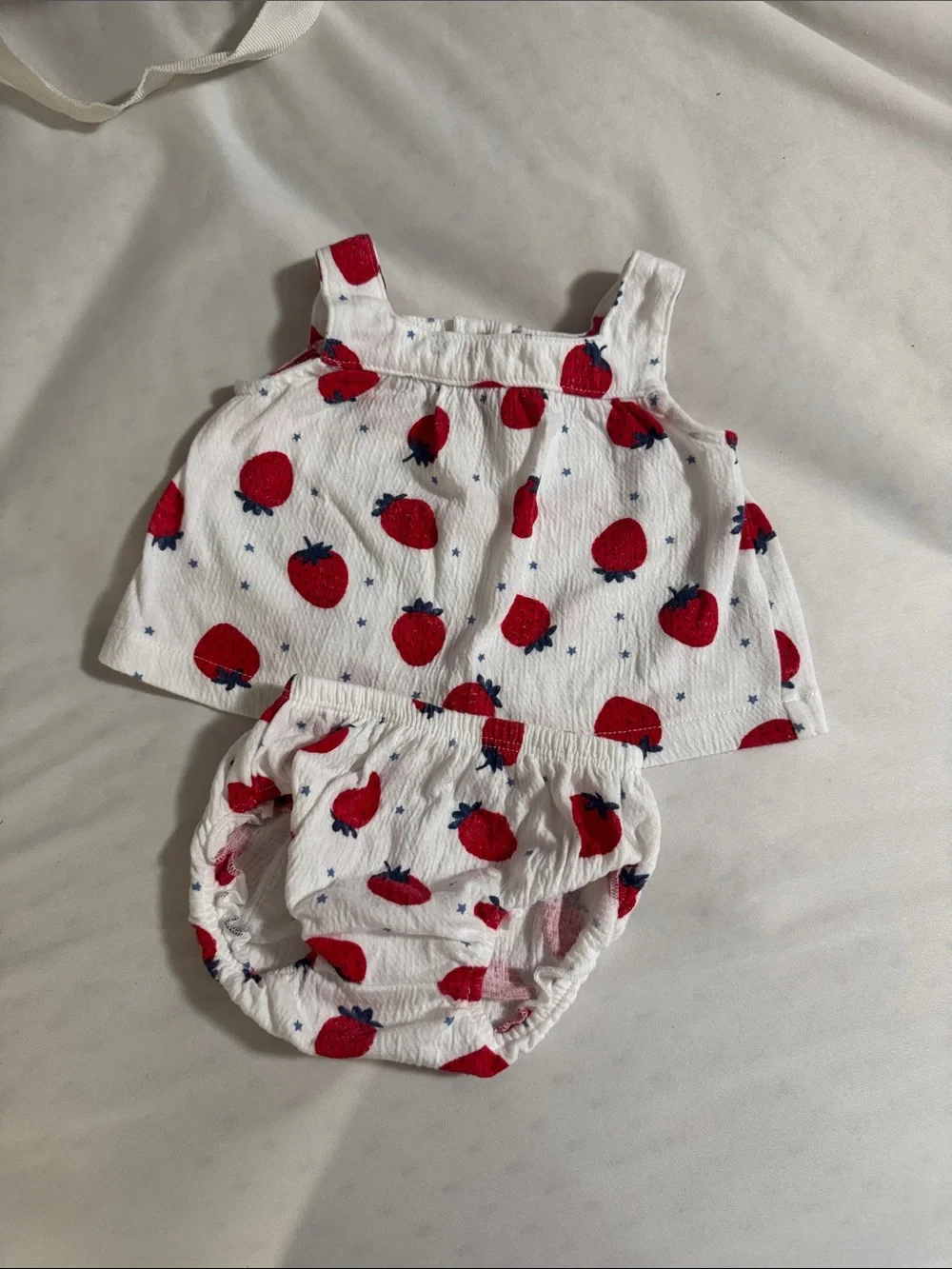 Carter's White Tank Top & Bloomers with Red Strawberry Print